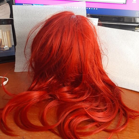 NEW ! 26 Inch Long Hair Curly Short Wig Wine Red main image 6